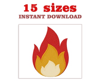 Flame Embroidery Design: Machine Embroidery (Digital Download)
