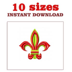 Fleur de lis embroidery designs file, Fleur de lis Embroidery file, machine embroidery designs