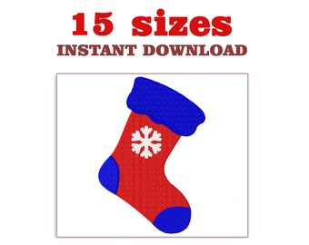 Borduurontwerp kerstsok: machineborduurwerk (digitale download)