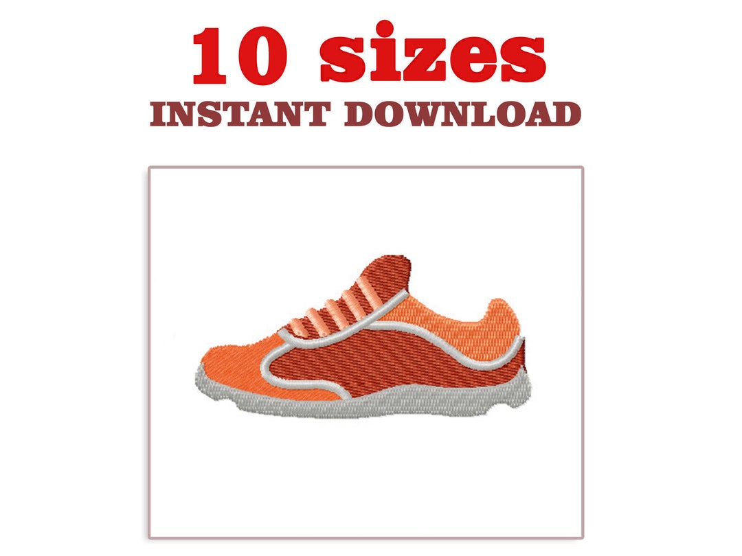 Sneakers Embroidery Design, Running Shoes Machine Embroidery Design