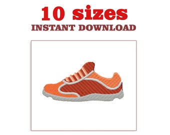 Sneakers Embroidery Design: Running Shoes Machine Embroidery (Download)