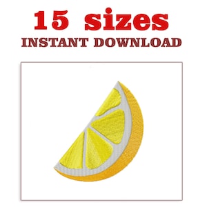 Lemon Slice Embroidery Design: Mini Fruit Embroidery (Digital Download)