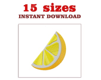 Lemon Slice Embroidery Design: Mini Fruit Embroidery (Digital Download)