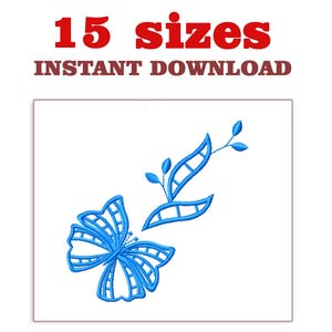 Outline Butterfly Embroidery Design file, Butterfly Outline Embroidery Machine Embroidery Design