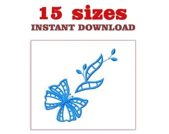 Outline Butterfly Embroidery Design: Machine Embroidery File (Instant Download)