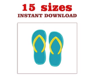Flip Flops Embroidery Design: Machine Embroidery (Instant Download)