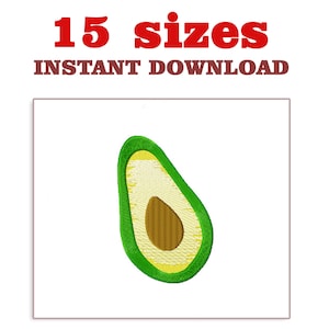 Avocado Embroidery Design: Machine Embroidery File (Digital Download)