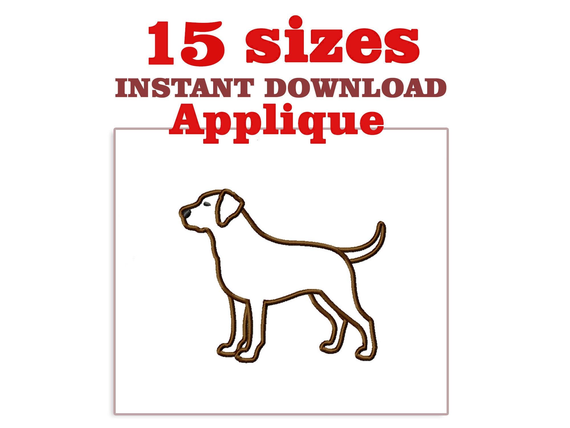 Applique Lab Dog Embroidery Design: Machine Embroidery File (digital ...
