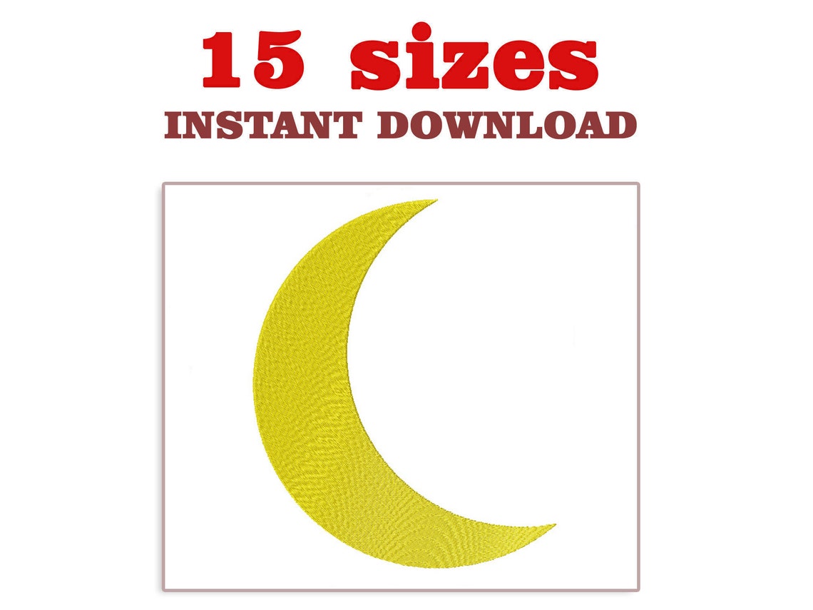 Moon Embroidery Design Download Embroidery machine Etsy