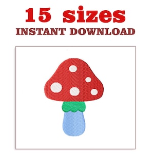 Mushroom Embroidery Design, Fly agaric  Download (height  from 20 mm to 160 mm), INSTANT DOWNLOAD file