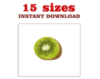 Diseño de bordado de kiwi: Archivo de bordado a máquina de fruta (descarga digital)