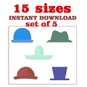 Hat Embroidery Design: Top Hat Set (Digital Download)