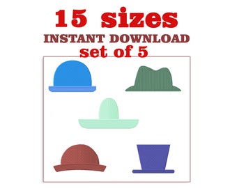 Hat Embroidery Design: Top Hat Set (Digital Download)
