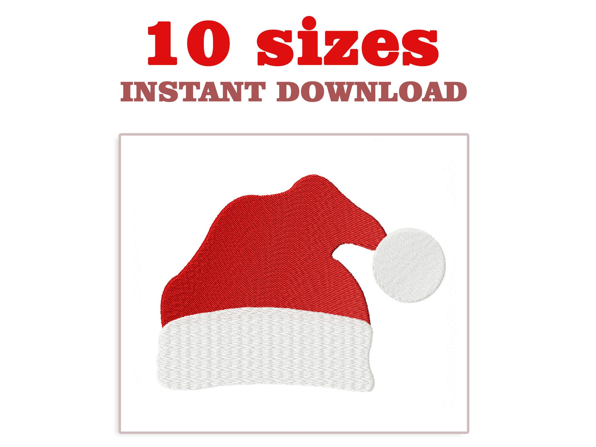 Santa hat embroidery design santa hat silhouette embroidery  etsy Santa hat embroidery design santa hat silhouette embroidery  etsy