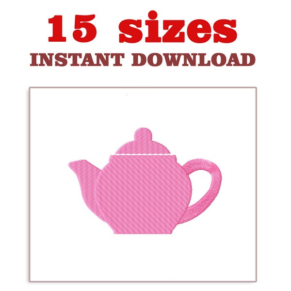 Teapot Embroidery Design file, teakettle Download Embroidery, kettle machine embroidery designs file