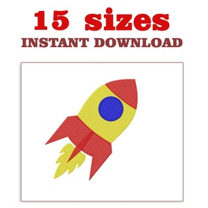 Space rocket Embroidery Design, Space Embroidery Design