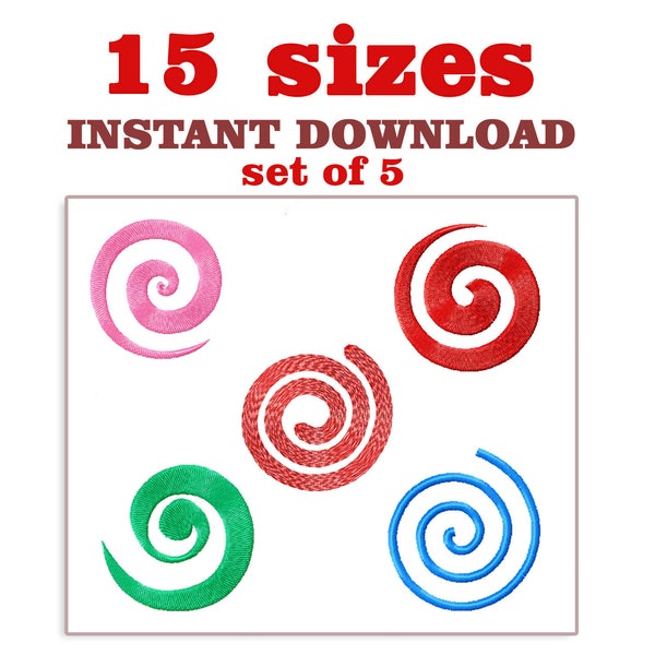 Swirl embroidery design , Swirl set of 5,  machine embroidery designs