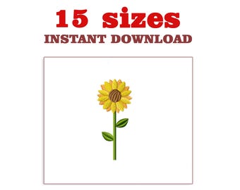 Mini Sonnenblume Stickdatei: Maschinenstickdatei (Instant Download)
