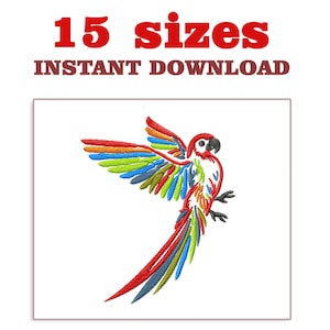 Parrot Embroidery Design file, Colorful Parrot Design, machine embroidery designs Parrot file
