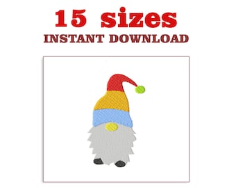 Christmas Gnome Embroidery Design: Dwarf Machine File (Digital Download)