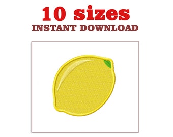Lemon Embroidery Design: Machine Embroidery File (Digital Download)