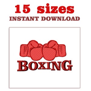 Boxing Gloves Embroidery Design: Sport Machine File (Digital Download)