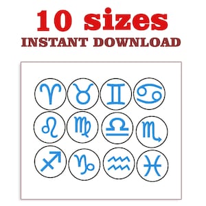12 znaków zodiaku projekt haftu, Znaki zodiaku na łatkę, Zestaw 12 znaków zodiaku, wzory haftu maszynowego