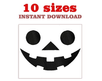 Borduurontwerp pompoengezicht: Halloween Jack-O-Lantern (directe download)
