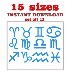12 znaków zodiaku wzór do haftu, zestaw 12 znaków zodiaku, wzory do haftu maszynowego