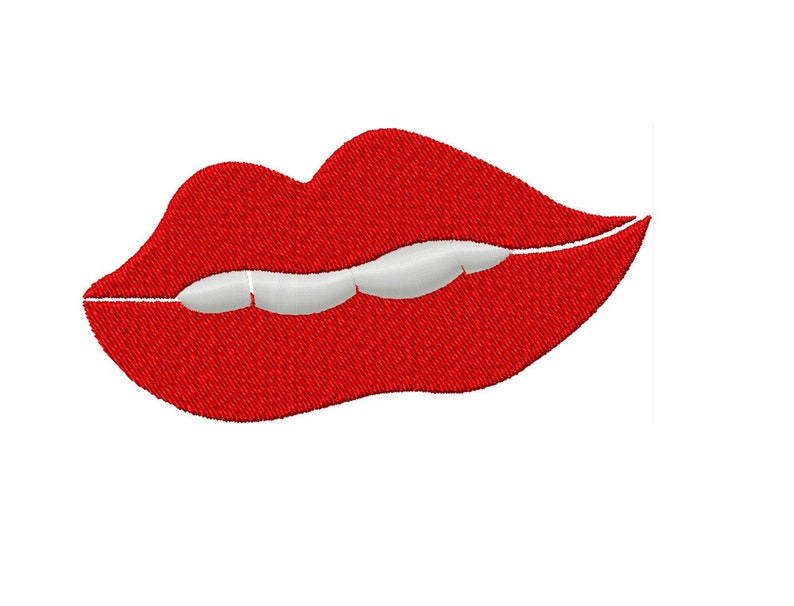 Lips Machine Embroidery Design Lips and Teeth Embroidery Etsy