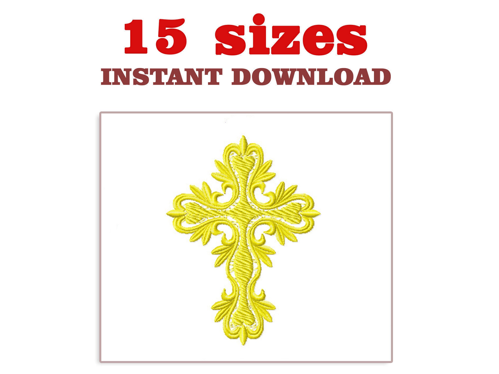 Filigree Pattern Christian Christian Cross Embroidery Design: Ornate Filigree (digital Download ...