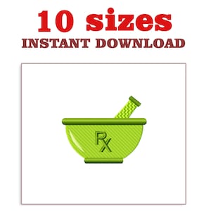 Mortel och stöt broderidesign: Mini maskinbroderi (digital nedladdning)