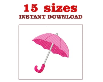 Umbrella Embroidery Design: Machine Embroidery File (Digital Download)