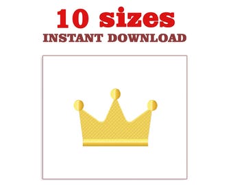 Mini Crown Embroidery Design: Machine Embroidery File (Digital Download)
