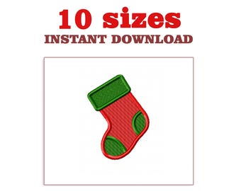 Borduurontwerp kerstsok: machineborduurbestand (download)