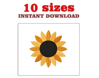 Diseño de bordado de girasol: Mini archivo de bordado a máquina (descarga digital)