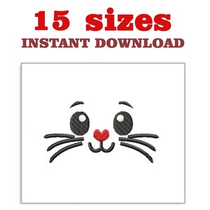 Bunny Face Embroidery Design: Machine Embroidery File (Instant Download)