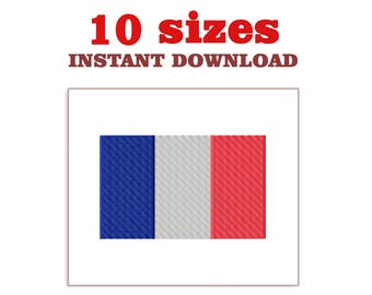 France Flag Embroidery Design: Machine Embroidery File (Digital Download)