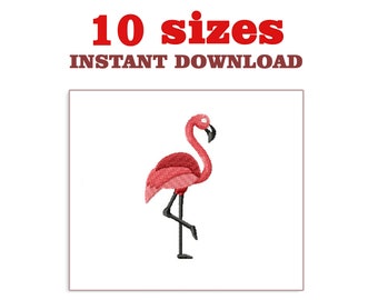 Mini Flamingo Stickdatei: Maschinenstickdatei (Digitaler Download)