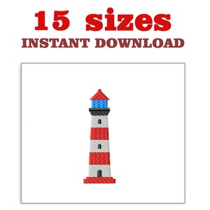 Lighthouse Embroidery Design: Coastal Machine Embroidery (Digital Download)