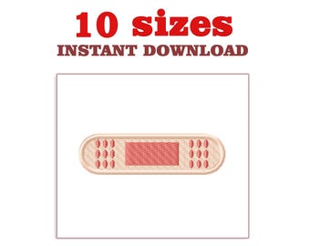 Medizinisches Pflaster, Stickdatei: 10 Grössen (Digitaler Download)