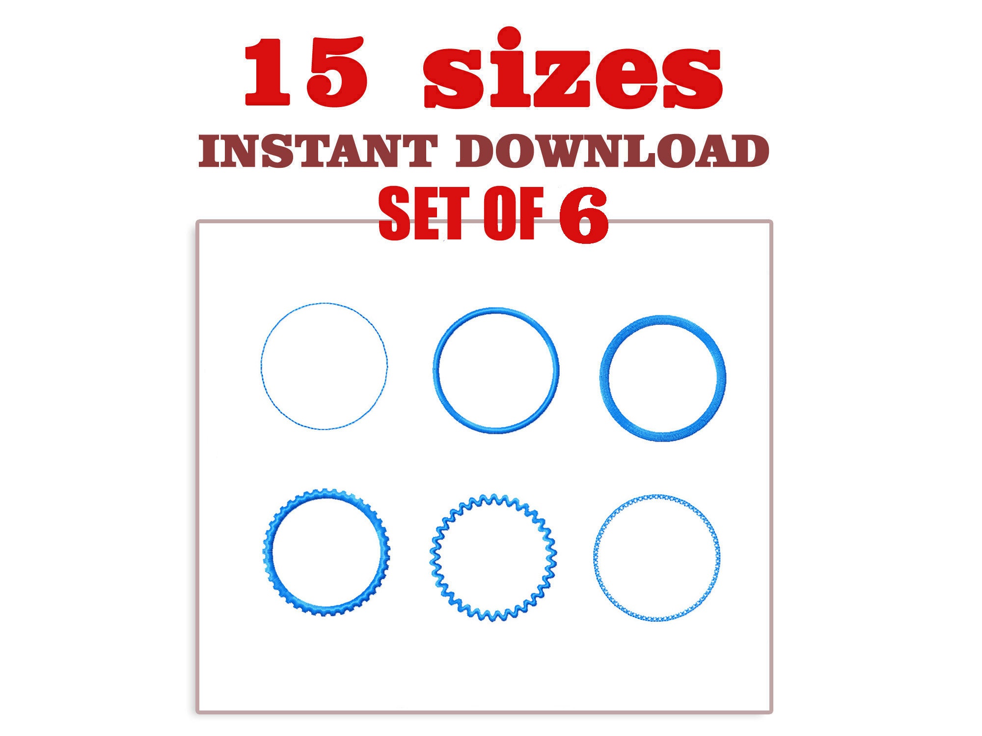 Circle Outline Embroidery Design Set (Digital Download)