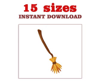 Witch Broom Embroidery Design: Machine Embroidery File (Download)