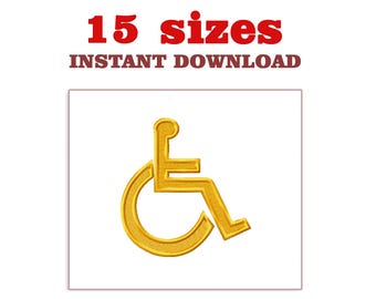 Handicap Accessible Symbol with a border Embroidery Design (Digital Download)