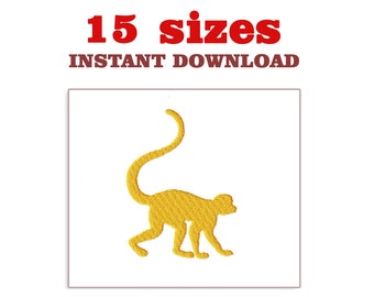 Monkey Embroidery Design: Machine Embroidery File (Digital Download)