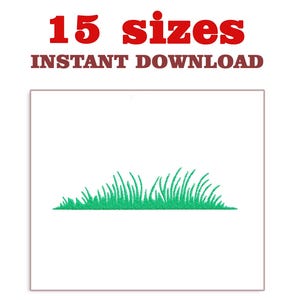 May include: Green grass embroidery design, 15 sizes, instant download.