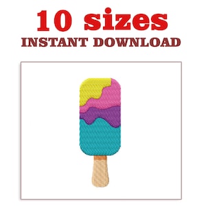 Popsicle Embroidery Design: Ice Cream Machine Embroidery File (Digital Download)
