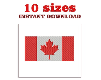 Canadian Flag Embroidery Design: Machine Embroidery File (Digital Download)