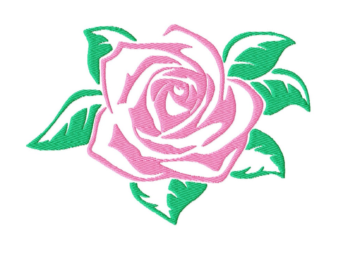 Rose Embroidery Design Flower Embroidery Design Download Etsy