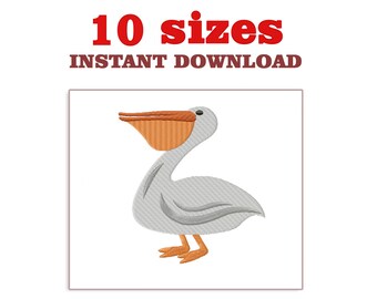 Pelican Embroidery Design file: (Digital Download)